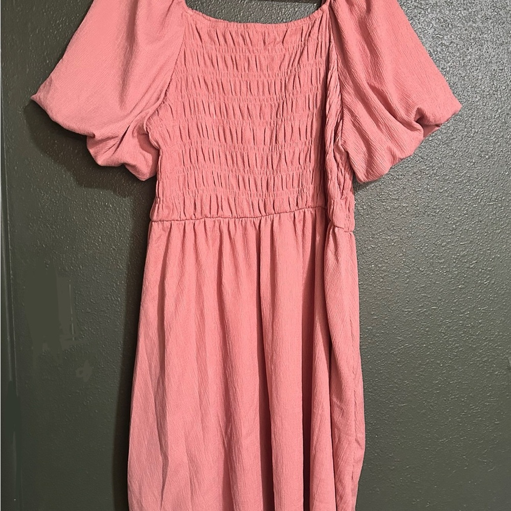 Lularoe Alina Blush Pink Smocked Nap Dress XL
